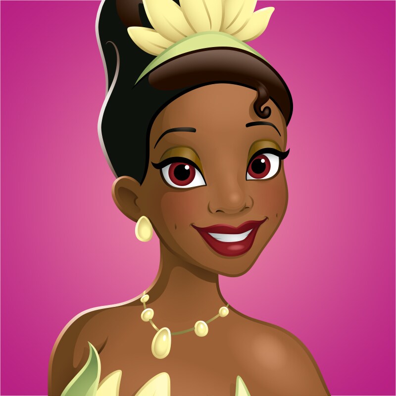 Tiana illustration; presenter placeholder